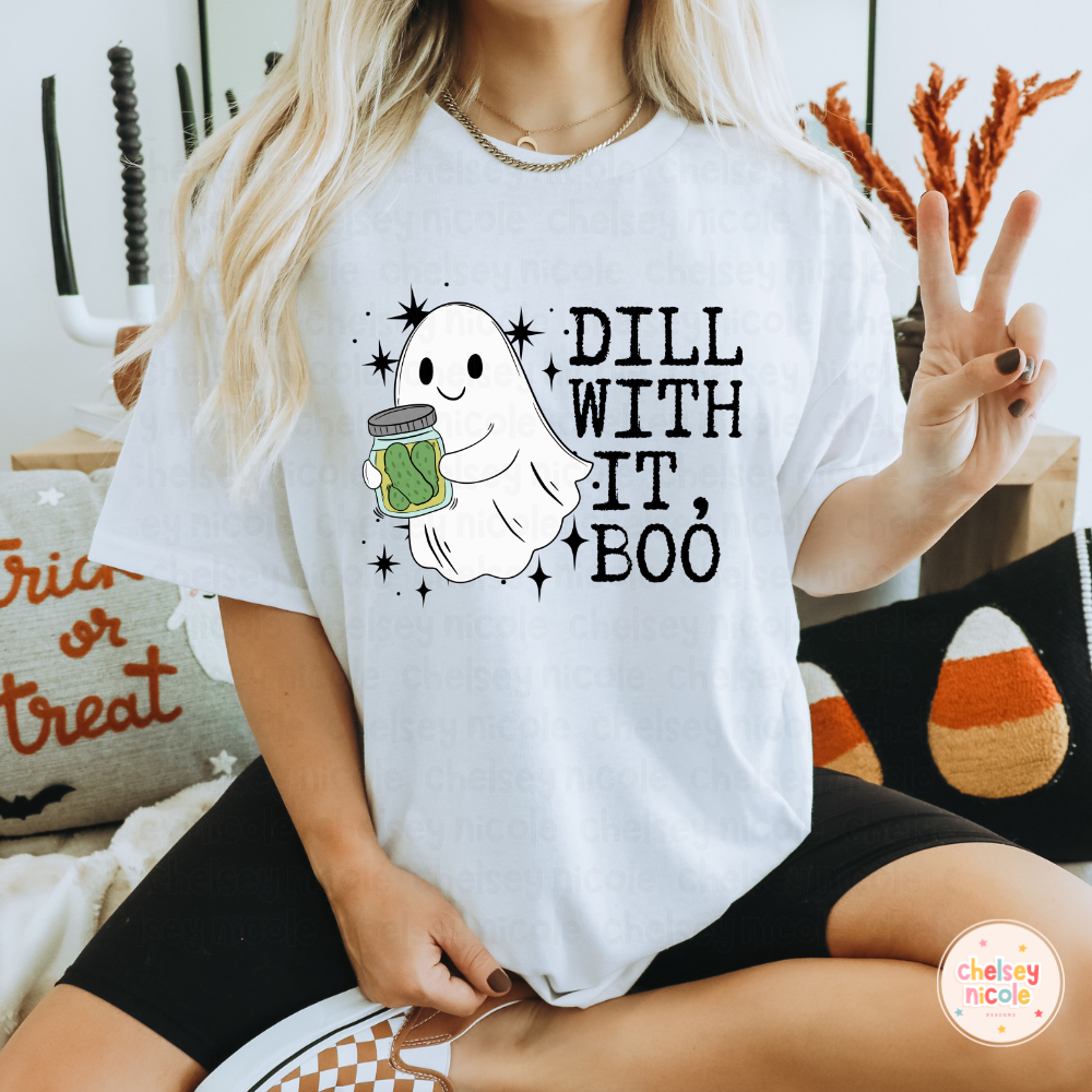 Dill With It Boo PNG | Funny Pickle Halloween PNG