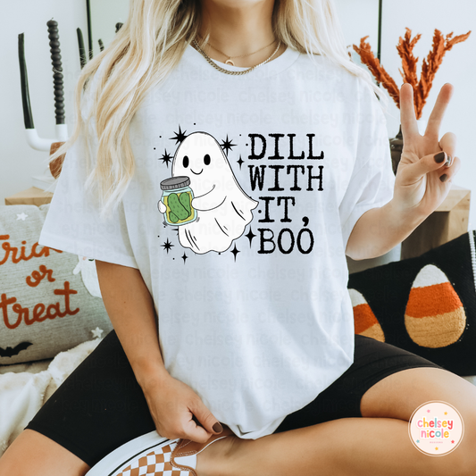 Dill With It Boo PNG | Funny Pickle Halloween PNG