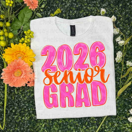 2026 Senior Grad Bright Retro | Fun Graduation PNG | Girl Graduation Design