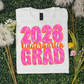 2026 Kindergarten Grad Bright Retro | Fun Graduation PNG | Girl Graduation Design