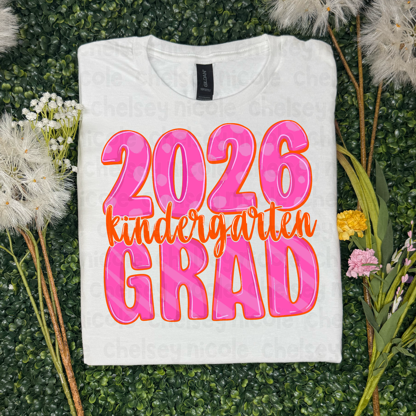 2026 Kindergarten Grad Bright Retro | Fun Graduation PNG | Girl Graduation Design