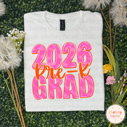 2026 Pre-K Grad Bright Retro | Fun Graduation PNG | Girl Graduation Design