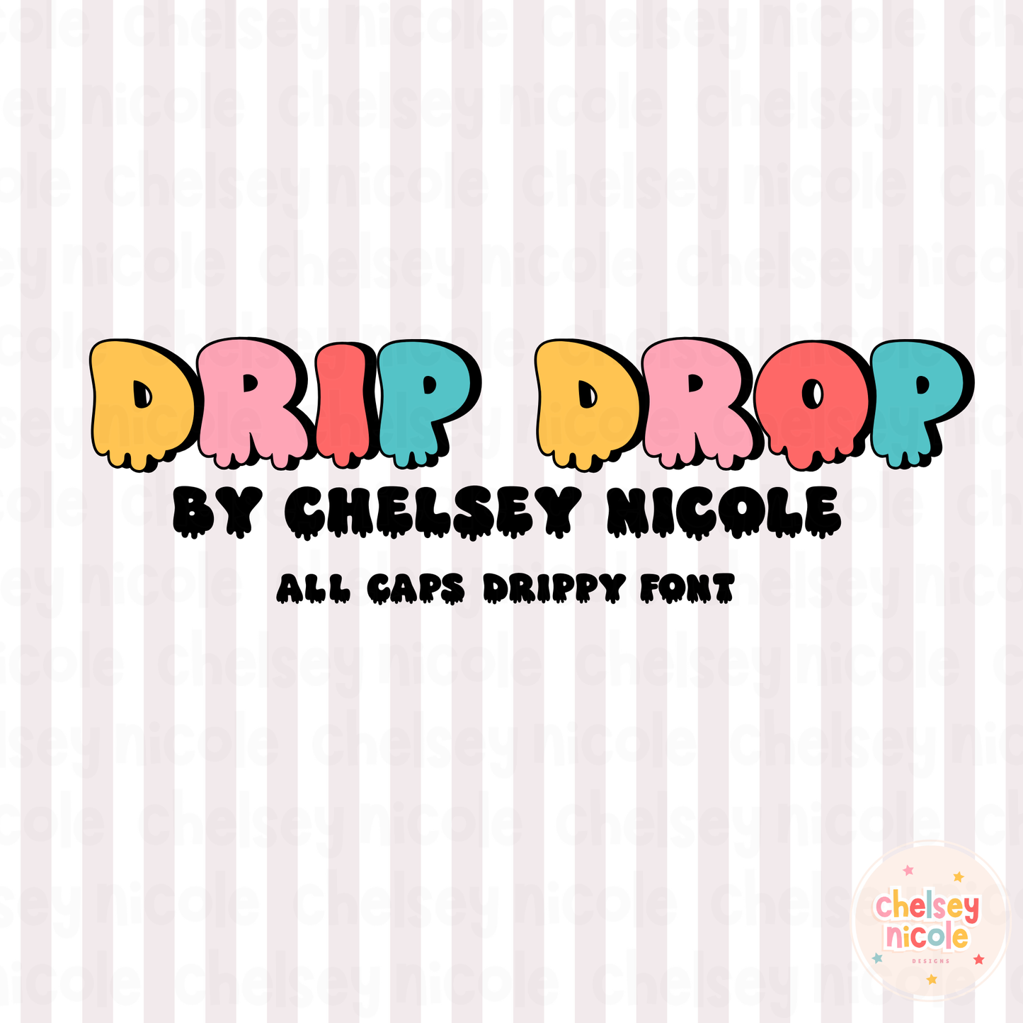 Drip Drop .OTF Font - UPPERCASE ONLY