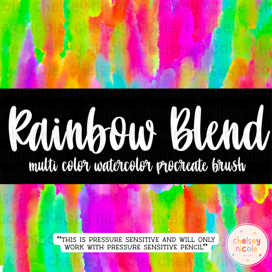 Rainbow Blend Procreate Brush| Rainbow Watercolor Procreate Brush | Procreate Tools