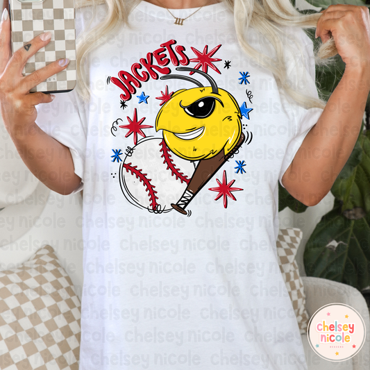 Jackets Baseball PNG | Jackets Mascot PNG | Hand Drawn Baseball Digital Design