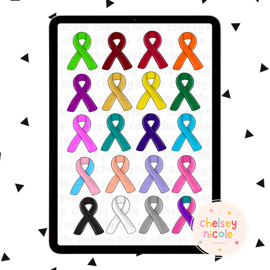 Awareness Ribbon Clip Art | Commercial Use Clip art | Cancer ribbons | Disease Awareness Clip Art