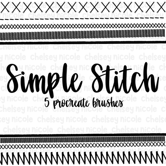 Simple Stitch Procreate Brush Set (5 Procreate Brushes)