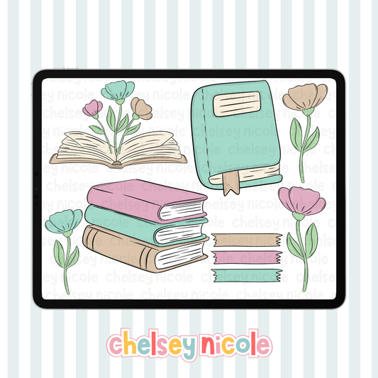 Mini Pastel Book Clipart Bundle - Commercial Use Allowed