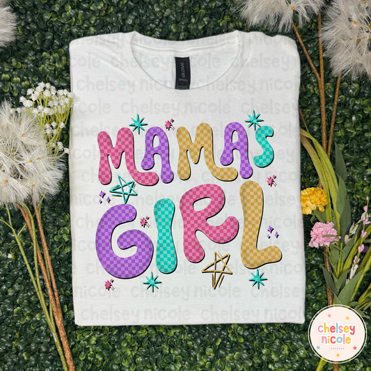 Mamas Girl Retro PNG | Bright Fun Neon Mamas Girl Digital Design | Girls PNG