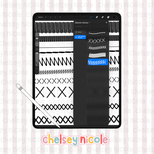 Simple Stitch Procreate Brush Set (5 Procreate Brushes)