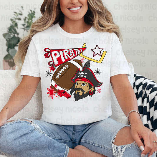 Pirates Football PNG |Pirate Mascot PNG | Hand Drawn Football Digital Design