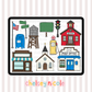 Small Town Clipart - Commercial use Allowed