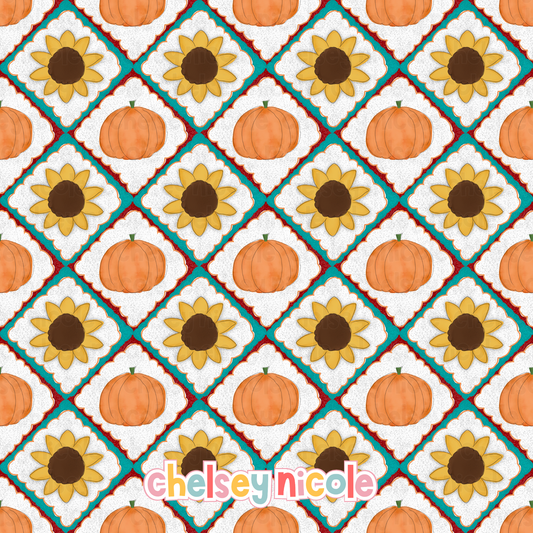 Fall Sunflower Pumpkin Seamless
