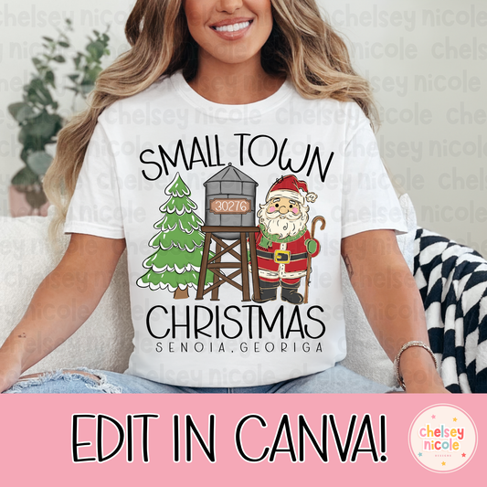 Christmas In A Small Town - Editable PNG (Canva Template)