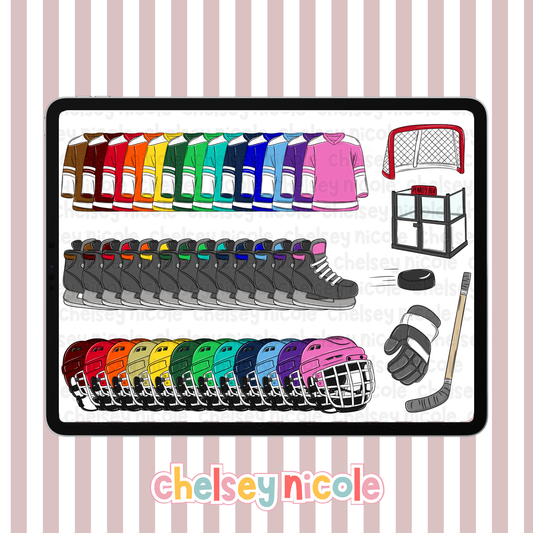 Hockey Hand Drawn Clipart - Commercial Use Allowed