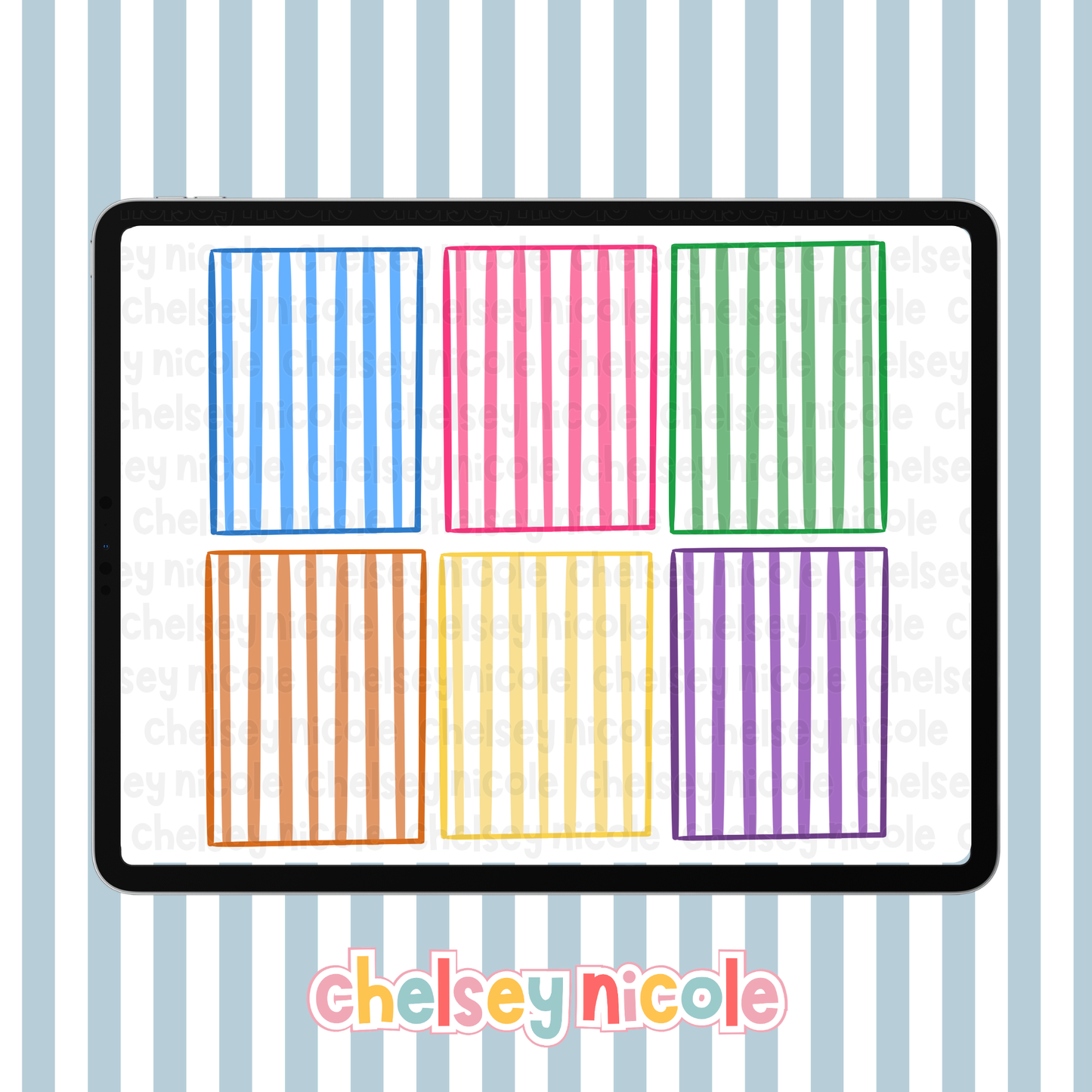 Striped Frames Clipart - Commercial Use Allowed