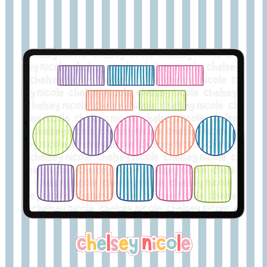 Striped Shapes Clipart - Commercial Use Allowed