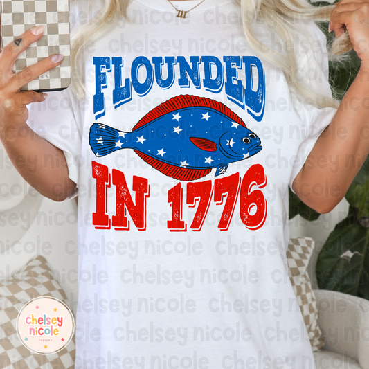 Flounded In 1776 - Funny 4th of July PNG - Flounder Fourth PNG - Design for Sublimation & DTF