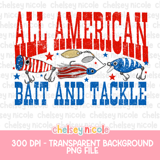 All American Bait and Tackle PNG | Patriotic Lure PNG - Design for Sublimation & DTF