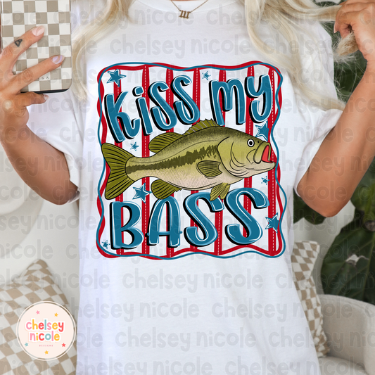 Kiss My Bass PNG | Patriotic Bass Design - Design for Sublimation & DTF