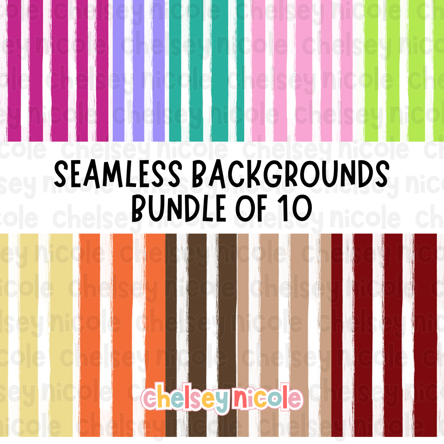 Summer Stripes Seamless Bundle - Commercial Use Allowed