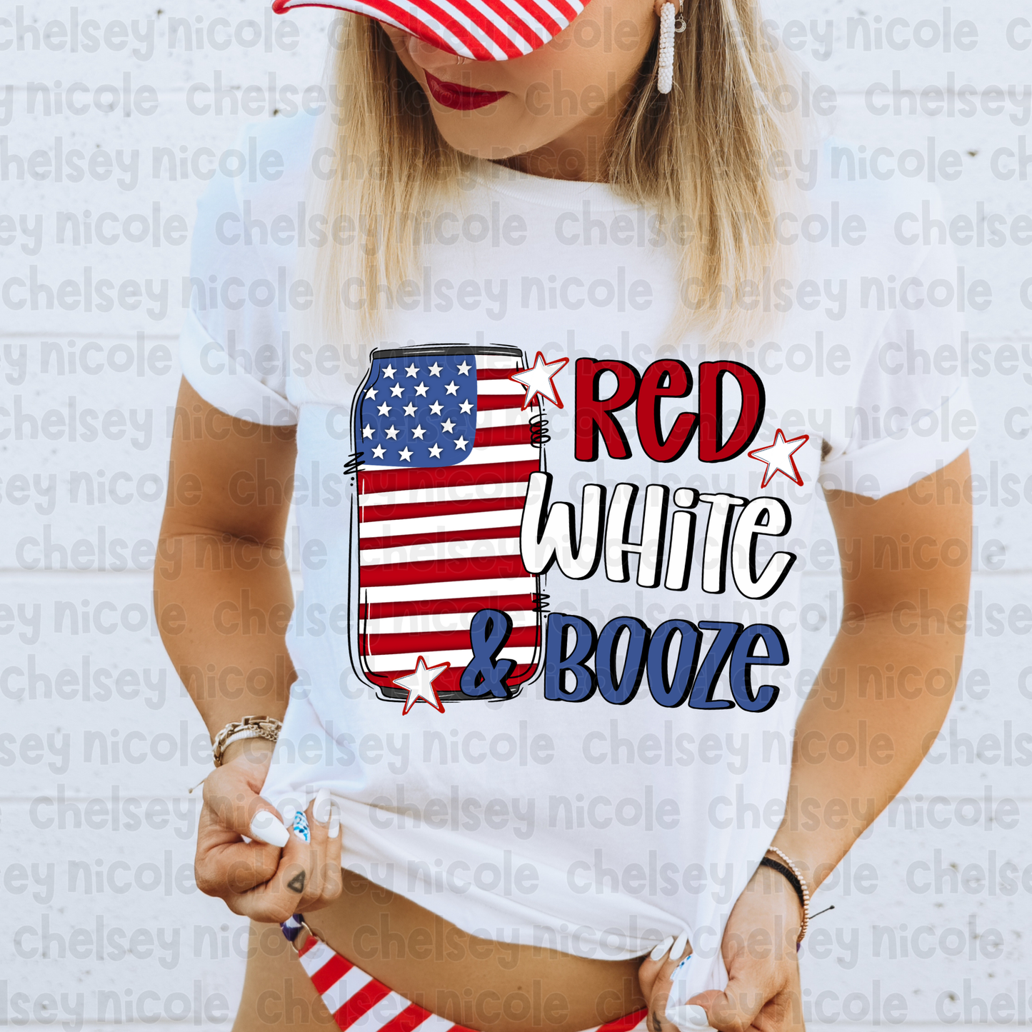 Red White and Booze PNG | Cute 4th Of July PNG