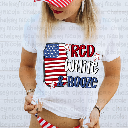 Red White and Booze PNG | Cute 4th Of July PNG