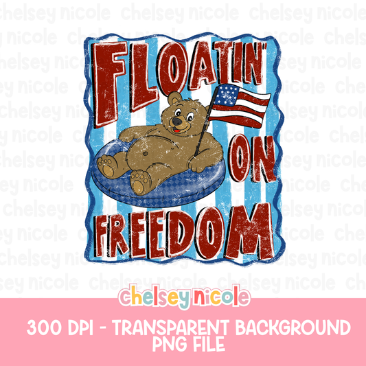 Floatin' On Freedom PNG | 4th Of July PNG