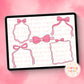 Bow Frames Clipart Bundle - Pink Coquette Frames Clipart Bundle - Hand Drawn Clipart