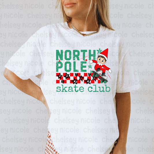 North Pole Skate Club PNG - Funny Christmas PNG - Elf PNG