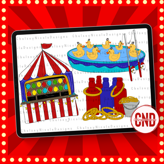 3-piece Carnival Games Clip Art