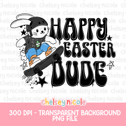 Happy Easter Dude PNG | Boys Easter Design | Boys Easter PNG | Skater Easter Bunny Design | Designer for sublimations and DTF
