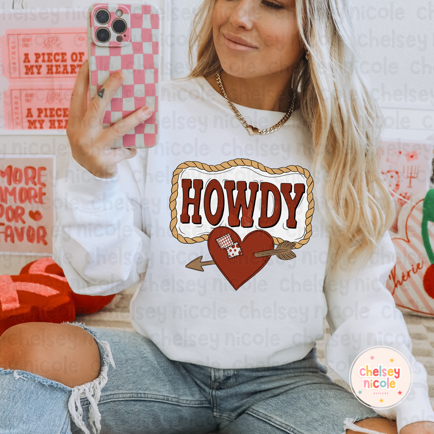 Howdy PNG |Howdy  Western Valentine PNG | Cute Valentine Design | PNG for dtf and sublimation