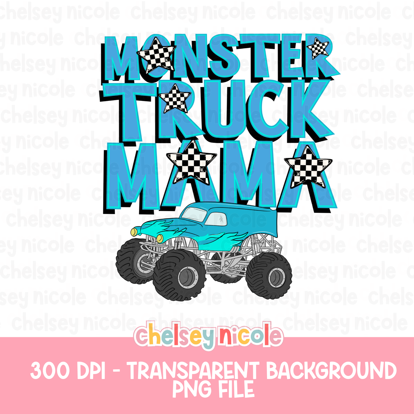 Monster Truck Mama PNG | Monster Truck Mama Design | Cute Monster Truck PNG | Design for sublimation and DTF