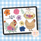 Floral Chicken Clip Art Bundle - Flowers + Chicken Clip art - Commercial Use Clipart