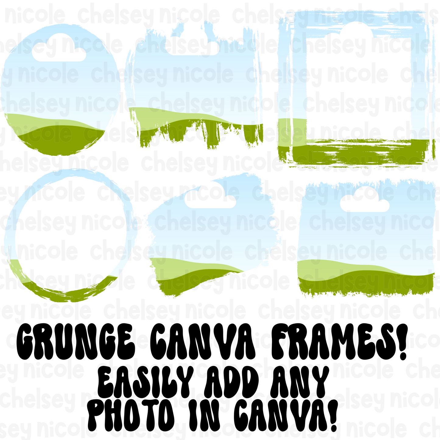 Grunge Canva Frames | Commercial Use Canva Frames | Easy to edit Grunge Frames | Canva Template