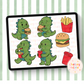Hungry Dinosaur Clip Art Bundle - Hamburger, Fries Clipart - Dino Clip Art