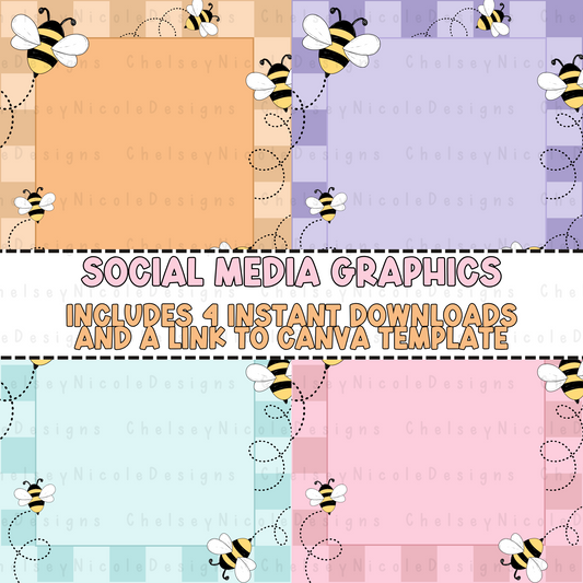 Spring Bee Social Media Graphic - Editable Canva Template Included