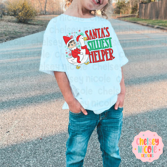 Santas Silliest Helper PNG  | Cute Elf PNG | Goose Elf PNG | Digital Design for DTF/Sublimation