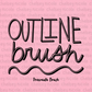 Shadow Outline Procreate Brush - Simple Outline Procreate Brush
