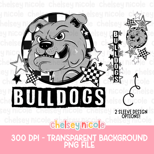 Bulldogs Mascot PNG | Hand Drawn School Spirit Design | Bulldogs School Spirit Mascot | Design for sublimation and DTF