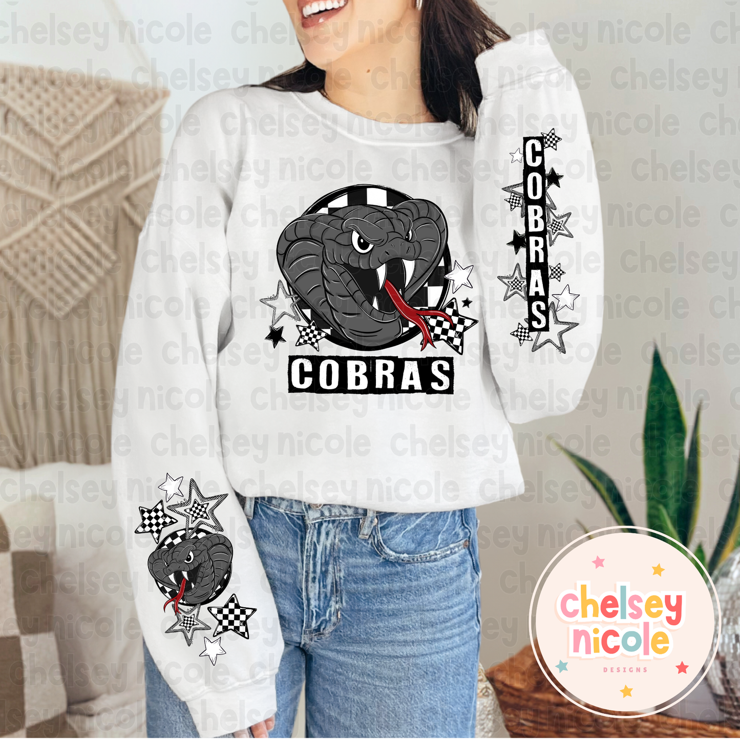 Cobras Mascot PNG | Hand Drawn School Spirit Design | Cobras School Spirit Mascot | Design for sublimation and DTF