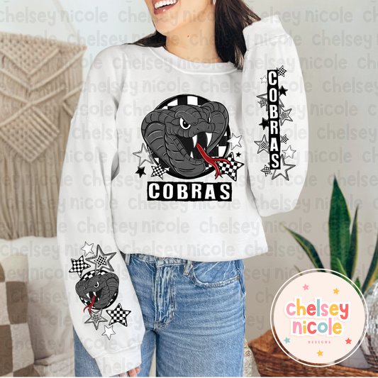 Cobras Mascot PNG | Hand Drawn School Spirit Design | Cobras School Spirit Mascot | Design for sublimation and DTF