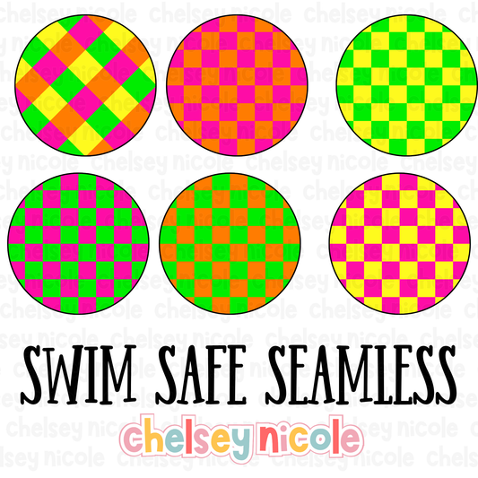 Swim Safe Seamless Bundle - 6 Seamless Files