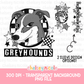 Greyhounds Mascot PNG | Hand Drawn School Spirit Design | Greyhounds School Spirit Mascot | Design for sublimation and DTF