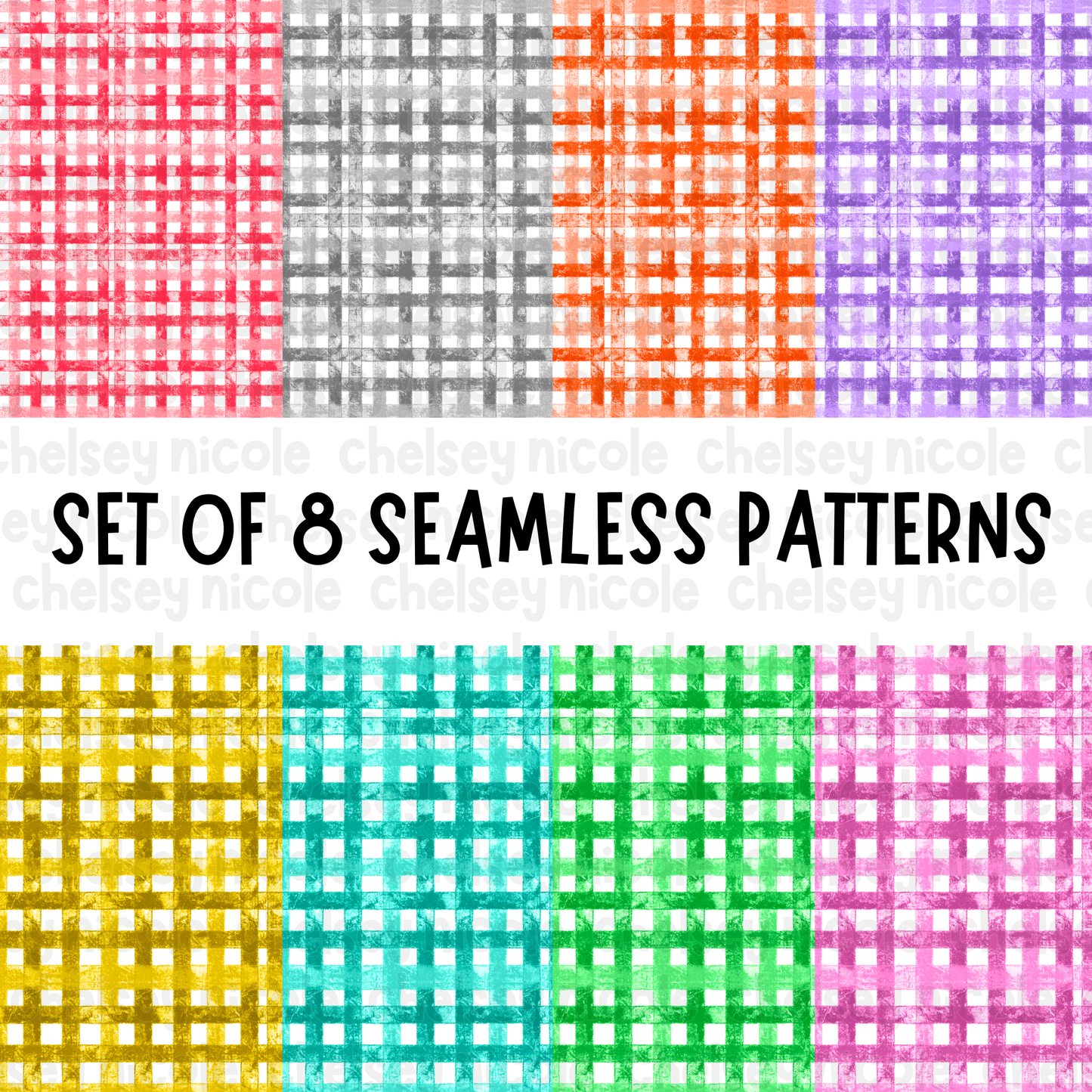 Grunge Gingham Seamless Bundle (Commercial Use Allowed)