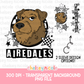 Airedales Mascot PNG | Hand Drawn School Spirit Design | Airedales School Spirit Mascot | Design for sublimation and DTF