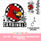 Cardinal Mascot PNG | Hand Drawn School Spirit Design | Cardinal School Spirit Mascot | Design for sublimation and DTF