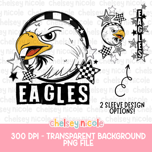 Eagles Mascot PNG | Hand Drawn School Spirit Design | Eagles School Spirit Mascot | Design for sublimation and DTF (Copy)