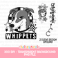 Whippets Mascot PNG | Hand Drawn School Spirit Design | Whippets School Spirit Mascot | Design for sublimation and DTF